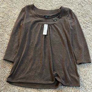 East 5th Buckle Neck Brown Sweater Size Small  NWT